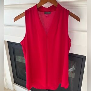 Vince Camuto Bold Red V-Neck Top